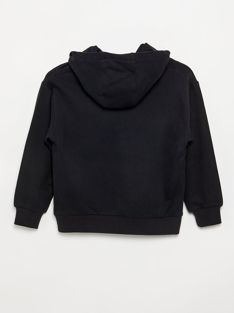 Sudadera con capucha y bolsillo canguro Negro - Kiabi