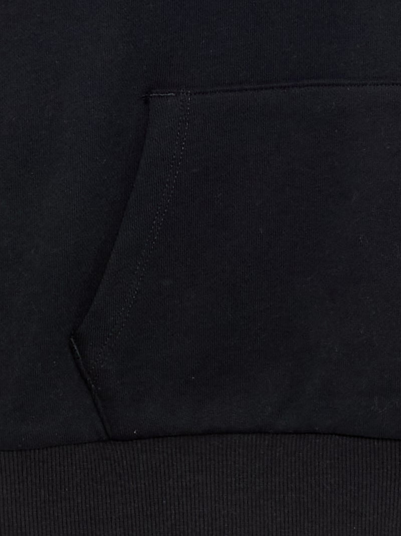 Sudadera con capucha y bolsillo canguro Negro - Kiabi