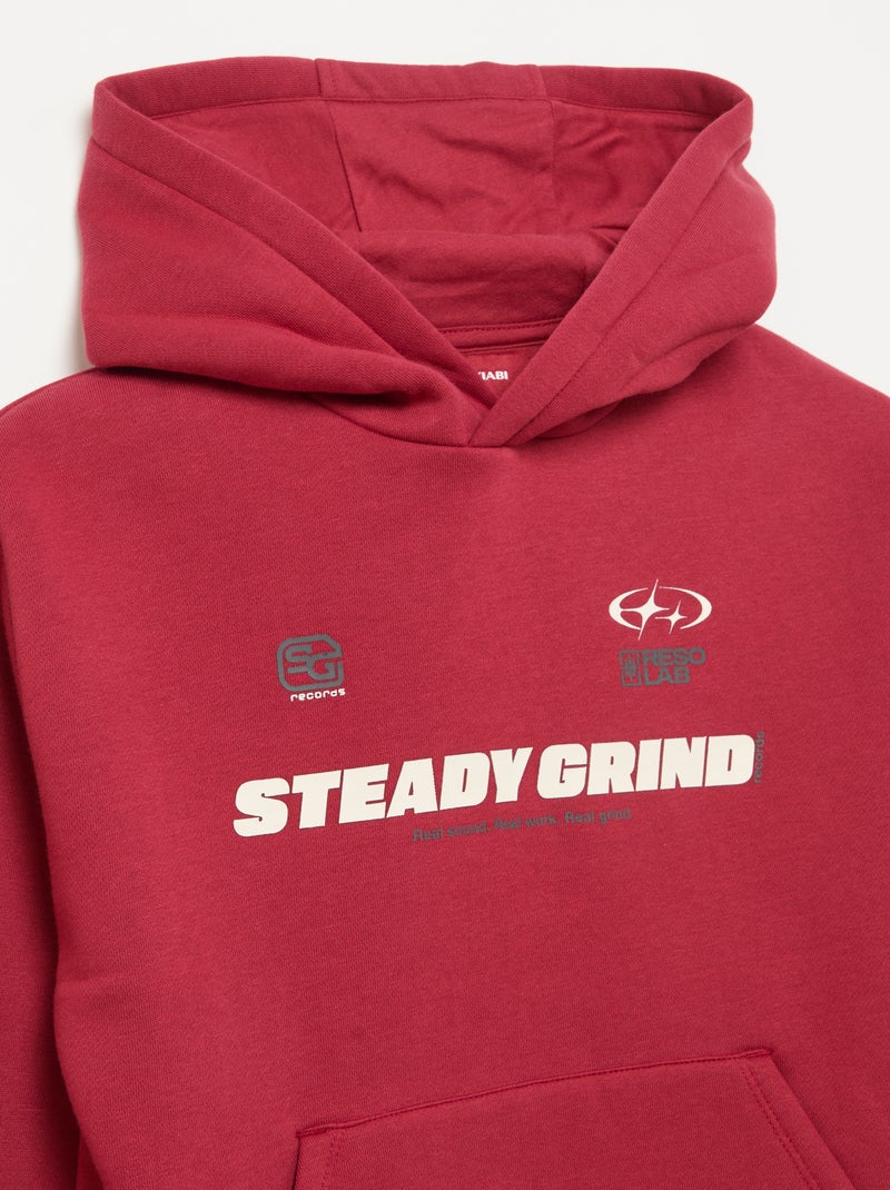 Sudadera con capucha y bolsillo canguro Rojo - Kiabi