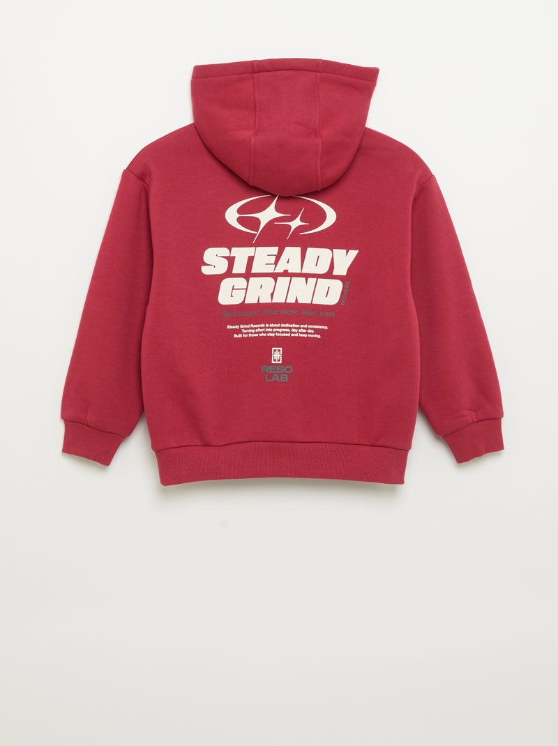 Sudadera con capucha y bolsillo canguro Rojo - Kiabi