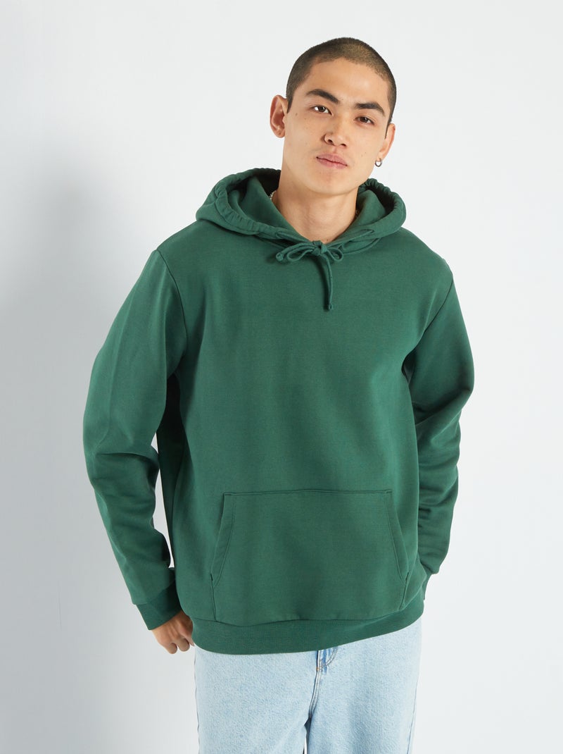 Sudadera con capucha y bolsillo canguro VERDE - Kiabi