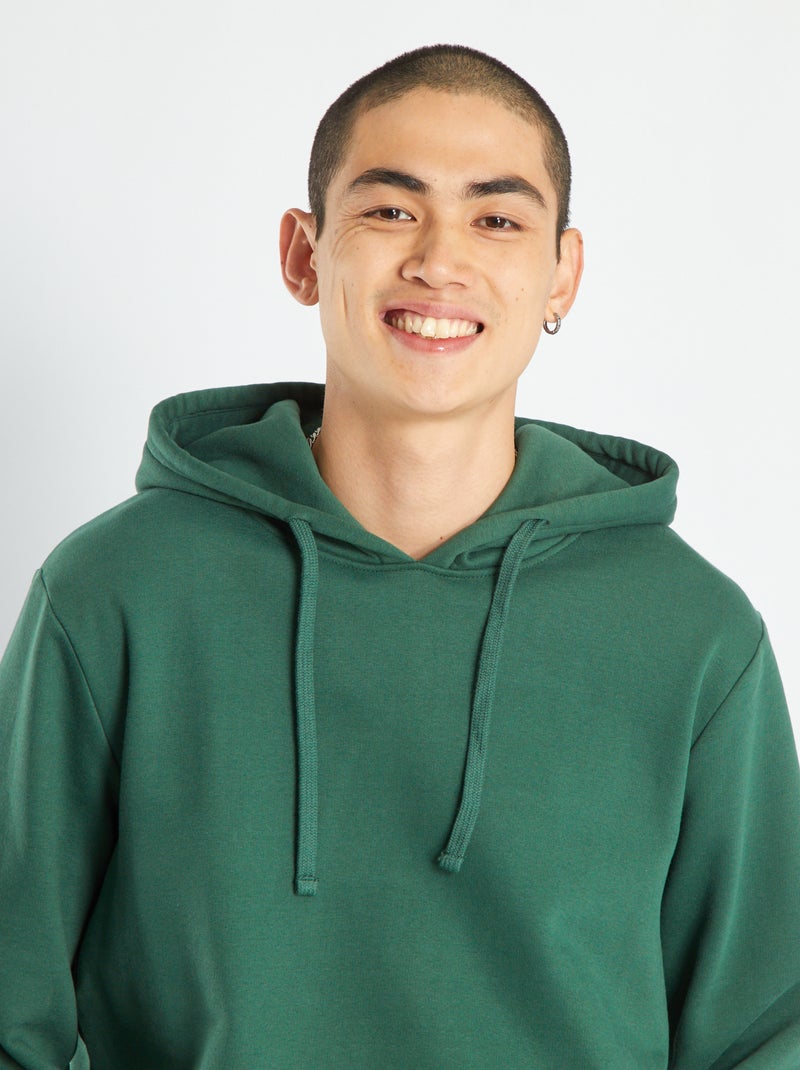 Sudadera con capucha y bolsillo canguro VERDE - Kiabi