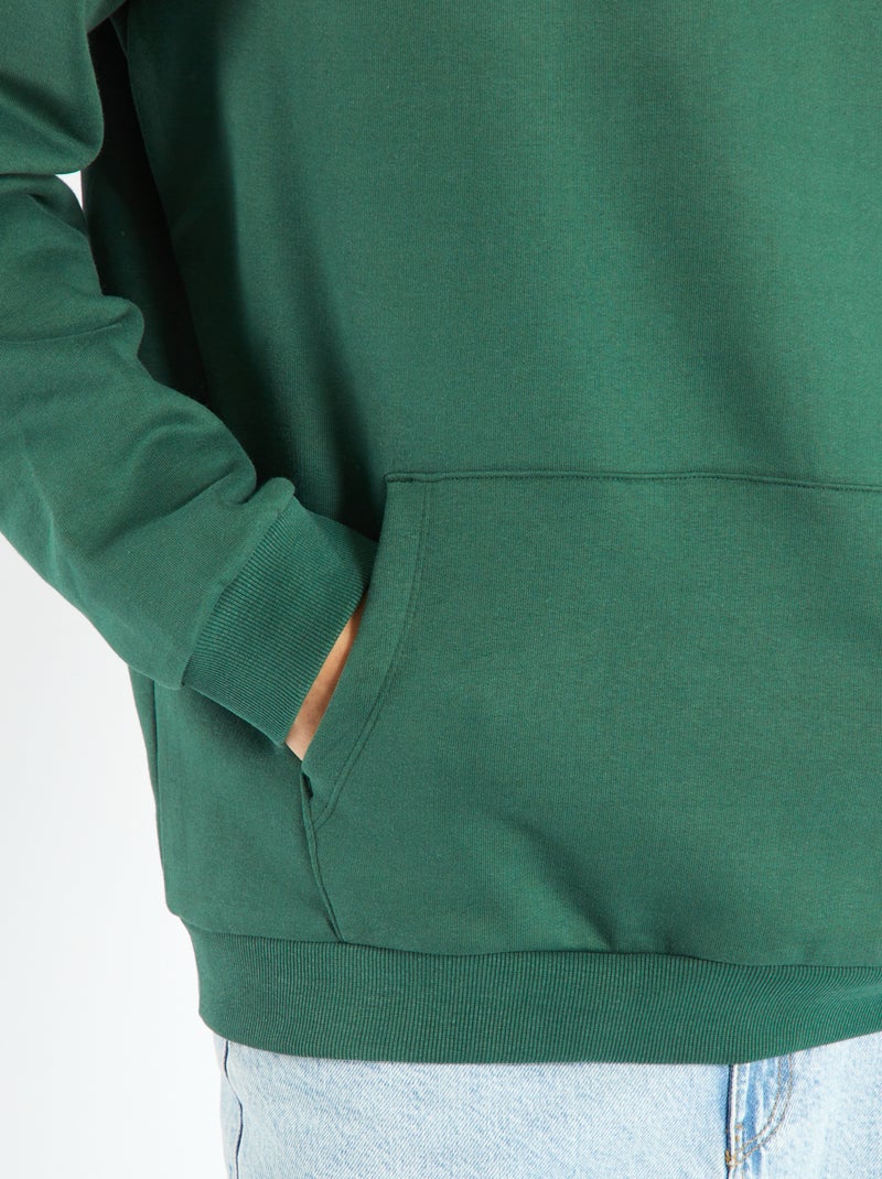 Sudadera con capucha y bolsillo canguro VERDE - Kiabi