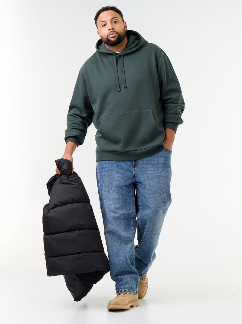 Sudadera con capucha y bolsillo canguro Verde - Kiabi