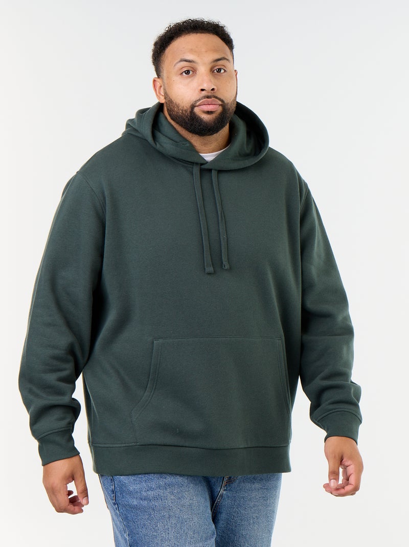 Sudadera con capucha y bolsillo canguro Verde - Kiabi
