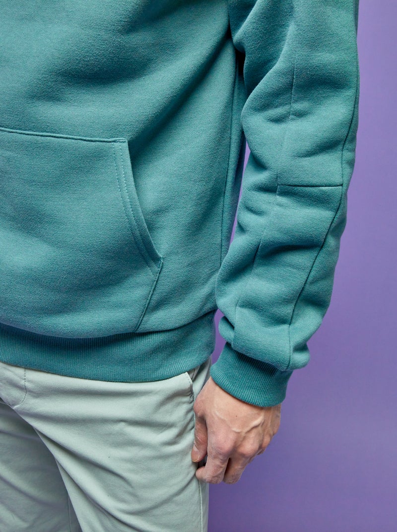 Sudadera con capucha y bolsillo canguro verde gris - Kiabi
