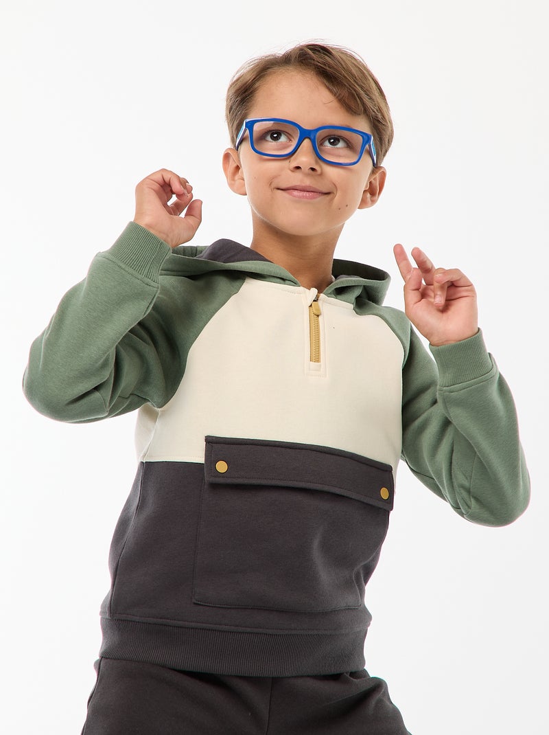 Sudadera con capucha y bolsillo con solapa - So Easy Verde - Kiabi