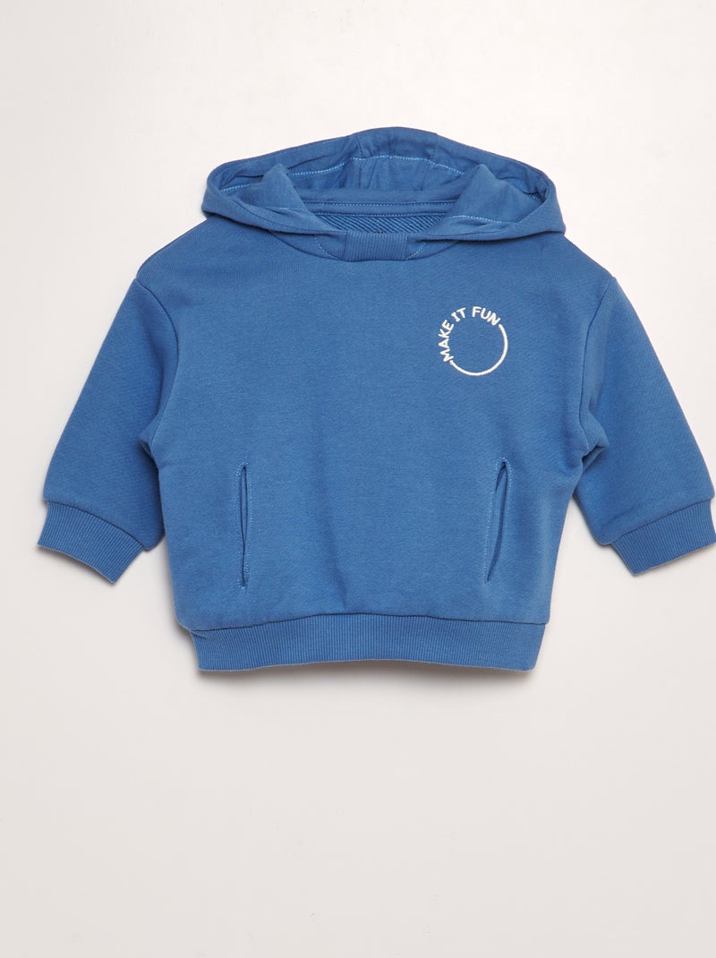 Sudadera con capucha y bordado AZUL - Kiabi