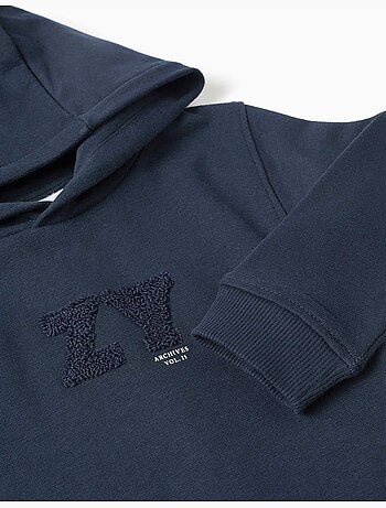 Sudadera con capucha con estampado en relieve ZY