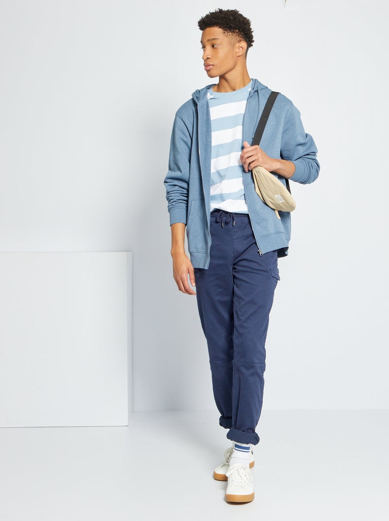 Sudadera con capucha y cremallera +1,90 m AZUL - Kiabi