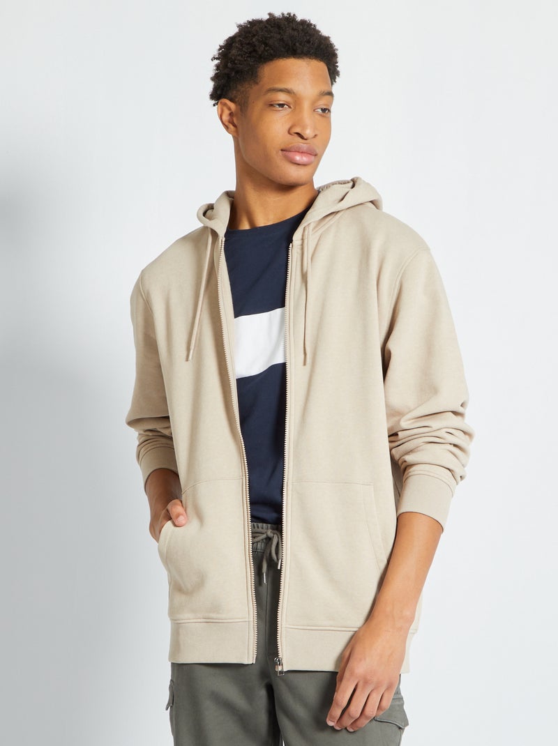Sudadera con capucha y cremallera +1,90 m beige - Kiabi