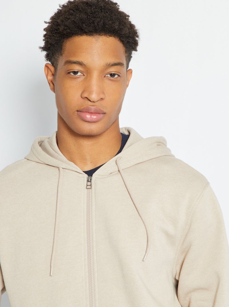 Sudadera con capucha y cremallera +1,90 m beige - Kiabi