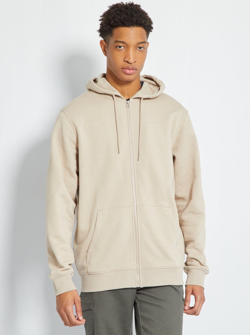 Sudadera con capucha y cremallera +1,90 m beige - Kiabi