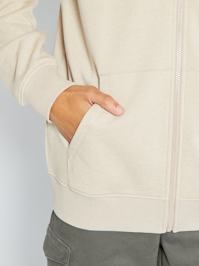 Sudadera con capucha y cremallera +1,90 m beige - Kiabi