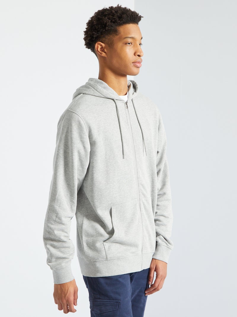 Sudadera con capucha y cremallera +1,90 m GRIS - Kiabi