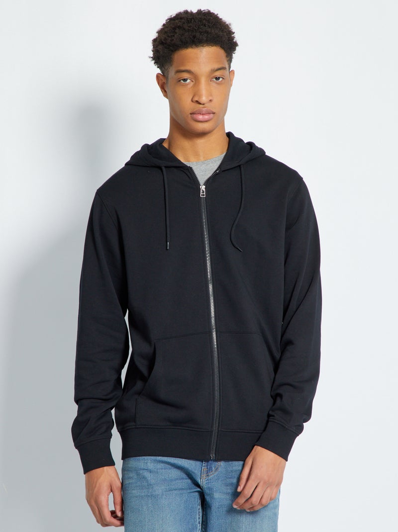 Sudadera con capucha y cremallera +1,90 m Negro - Kiabi