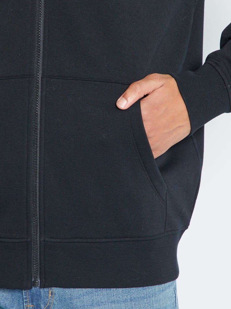 Sudadera con capucha y cremallera +1,90 m Negro - Kiabi