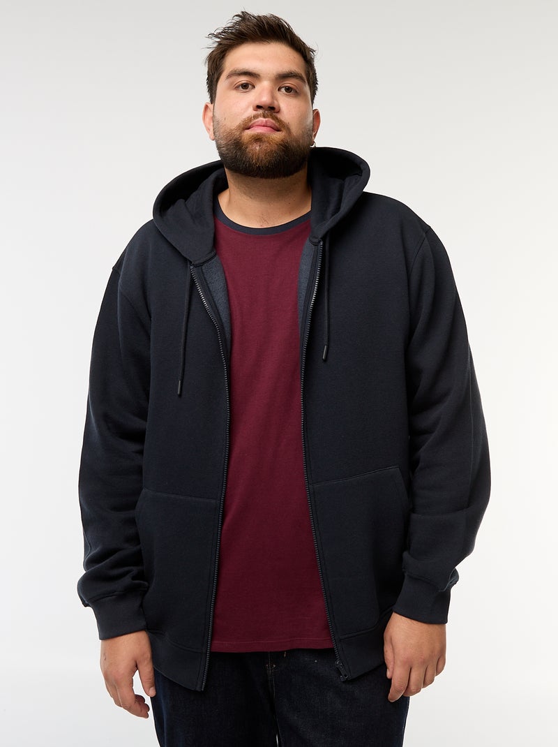 Sudadera con capucha y cremallera Azul - Kiabi