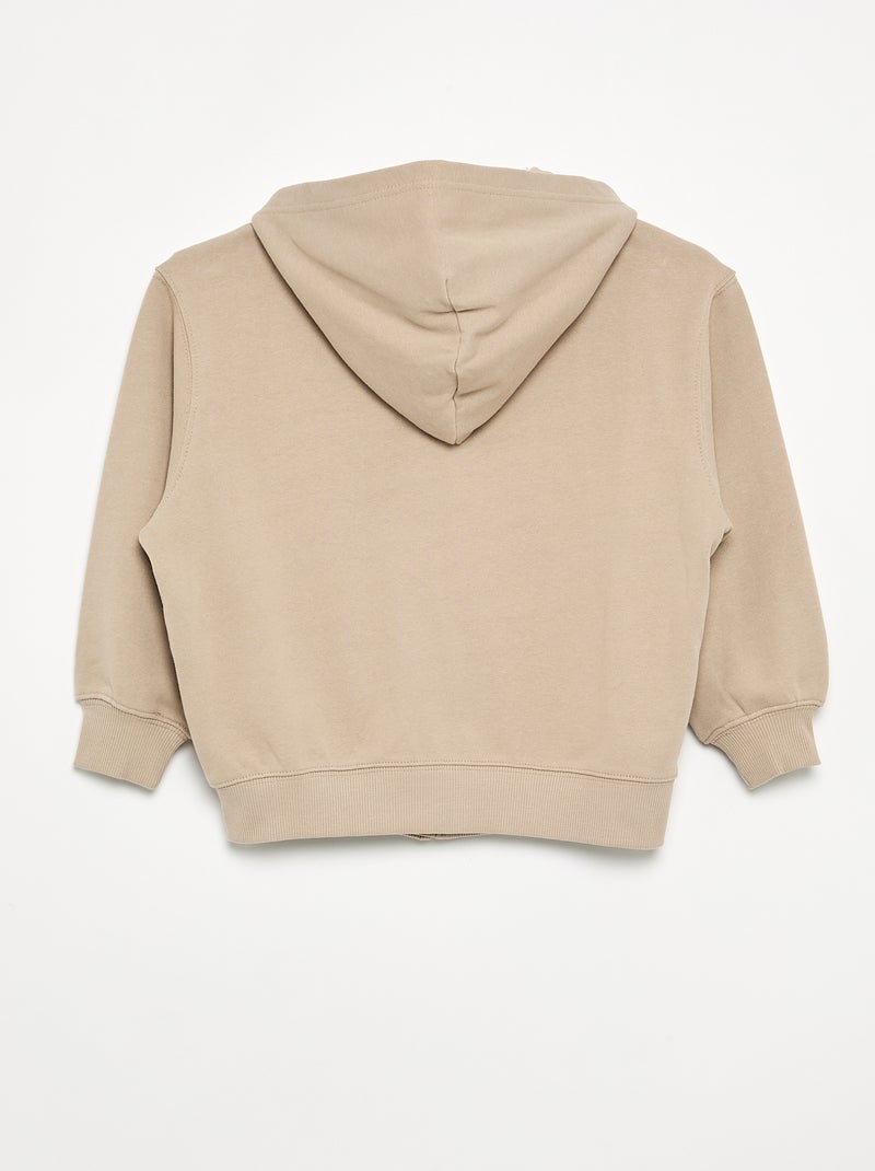 Sudadera con capucha y cremallera Beige - Kiabi