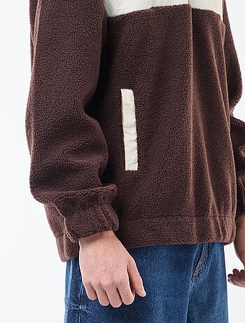 Sudadera con capucha y cremallera bicolor