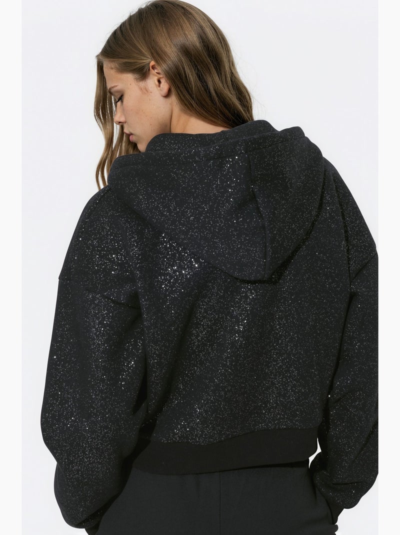 Sudadera con capucha y cremallera brillante hiccup Negro - Kiabi