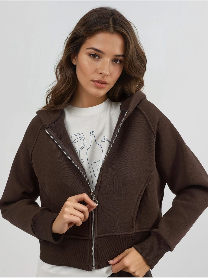 Sudadera con capucha y cremallera de corte relajado hiccup Marrón oscuro - Kiabi