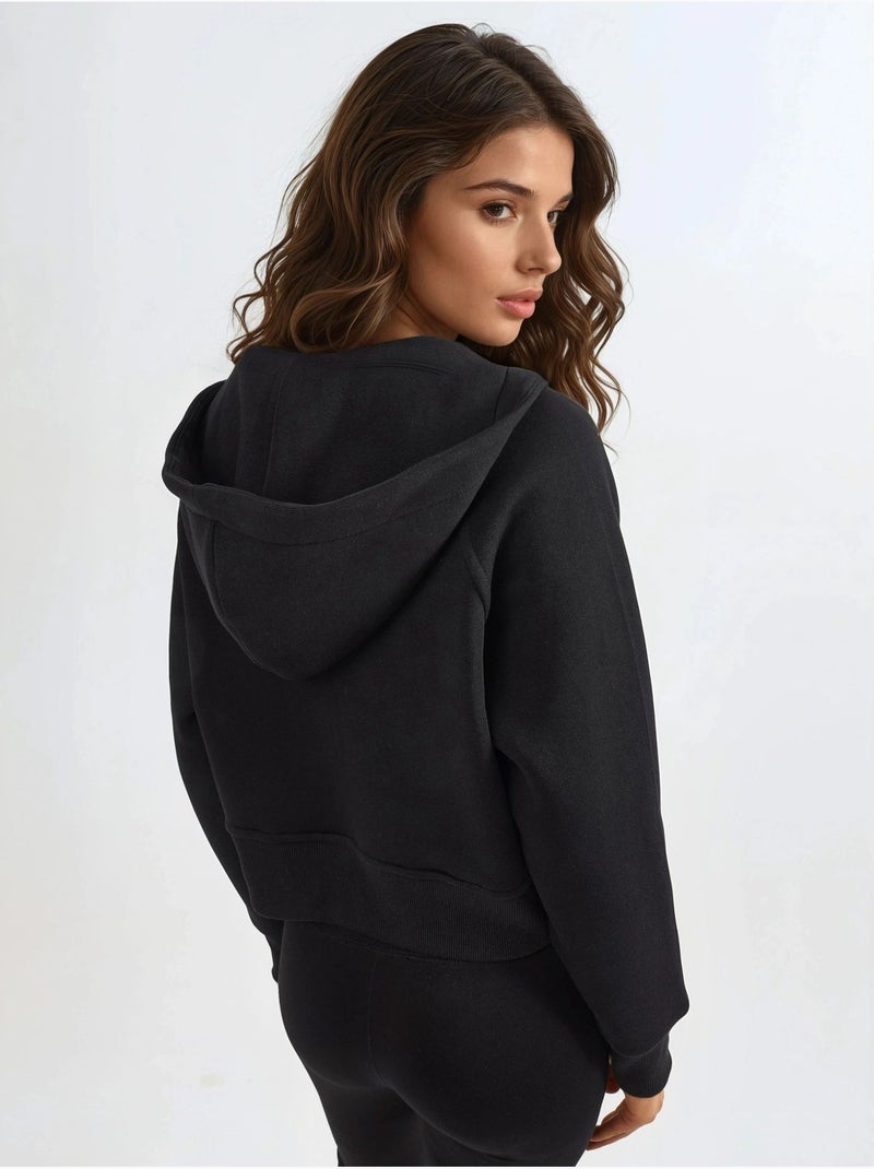 Sudadera con capucha y cremallera de corte relajado hiccup Negro - Kiabi