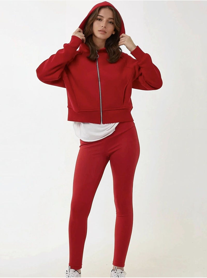 Sudadera con capucha y cremallera de corte relajado hiccup Rojo - Kiabi