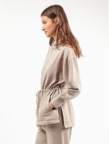 Sudadera con capucha y cremallera delantera, de felpa fina