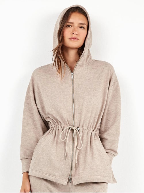 Sudadera con capucha y cremallera delantera, de felpa fina - Kiabi