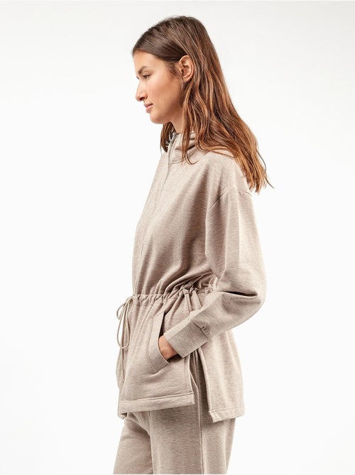 Sudadera con capucha y cremallera delantera, de felpa fina - Kiabi
