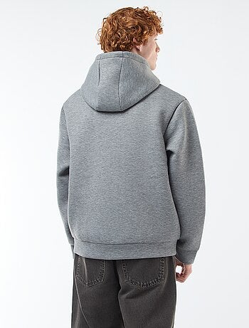 Sudadera con capucha y cremallera, forro efecto borreguito