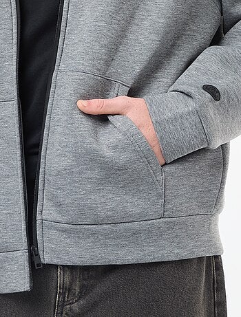 Sudadera con capucha y cremallera, forro efecto borreguito