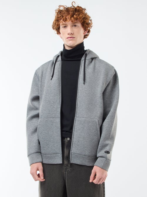 Sudadera con capucha y cremallera, forro efecto borreguito - Kiabi