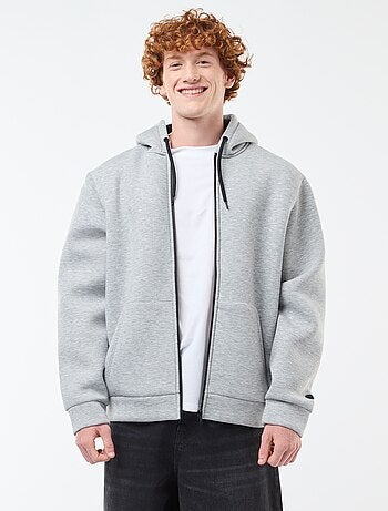Sudadera con capucha y cremallera, forro efecto borreguito