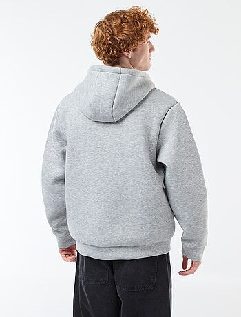 Sudadera con capucha y cremallera, forro efecto borreguito