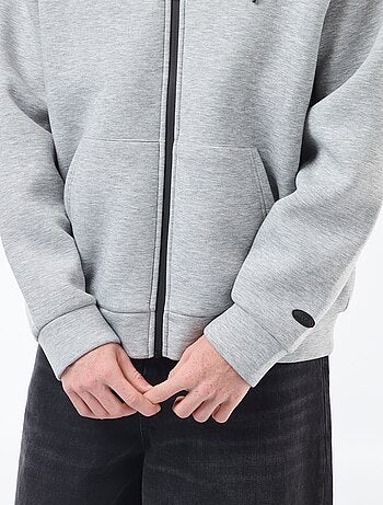 Sudadera con capucha y cremallera, forro efecto borreguito