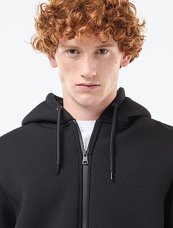 Sudadera con capucha y cremallera, forro efecto borreguito