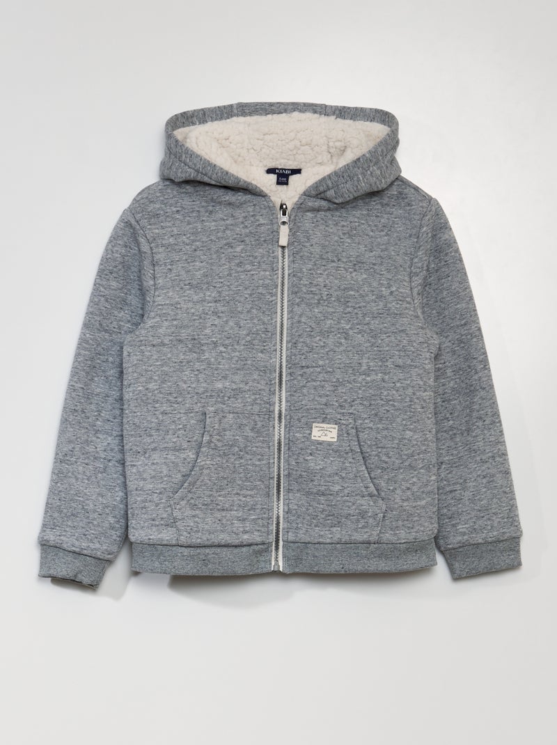 Sudadera con capucha y cremallera GRIS - Kiabi