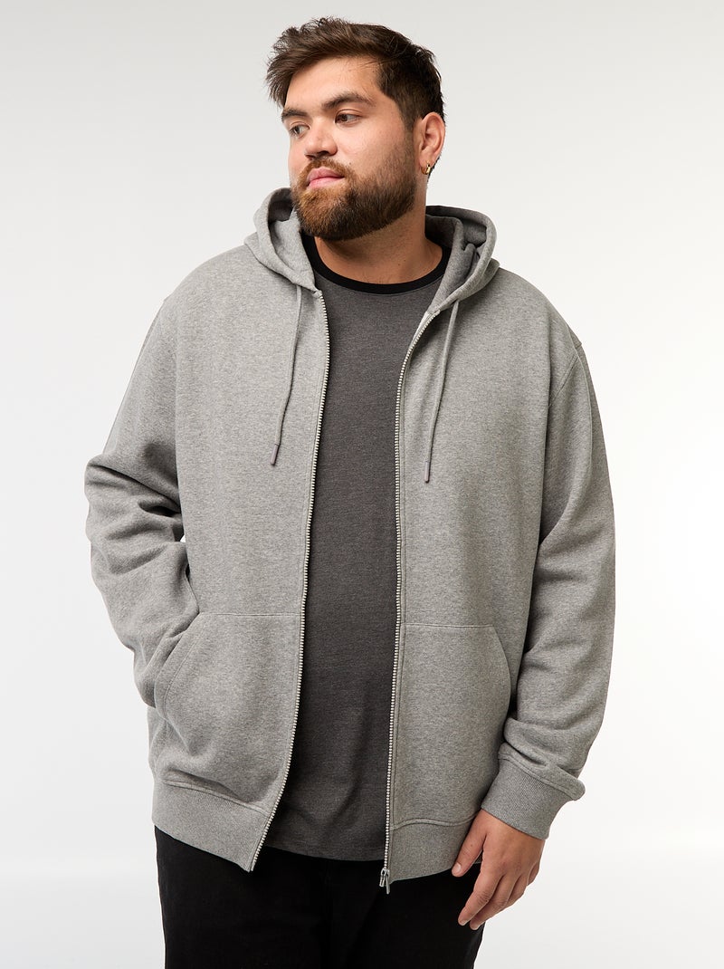 Sudadera con capucha y cremallera Gris - Kiabi