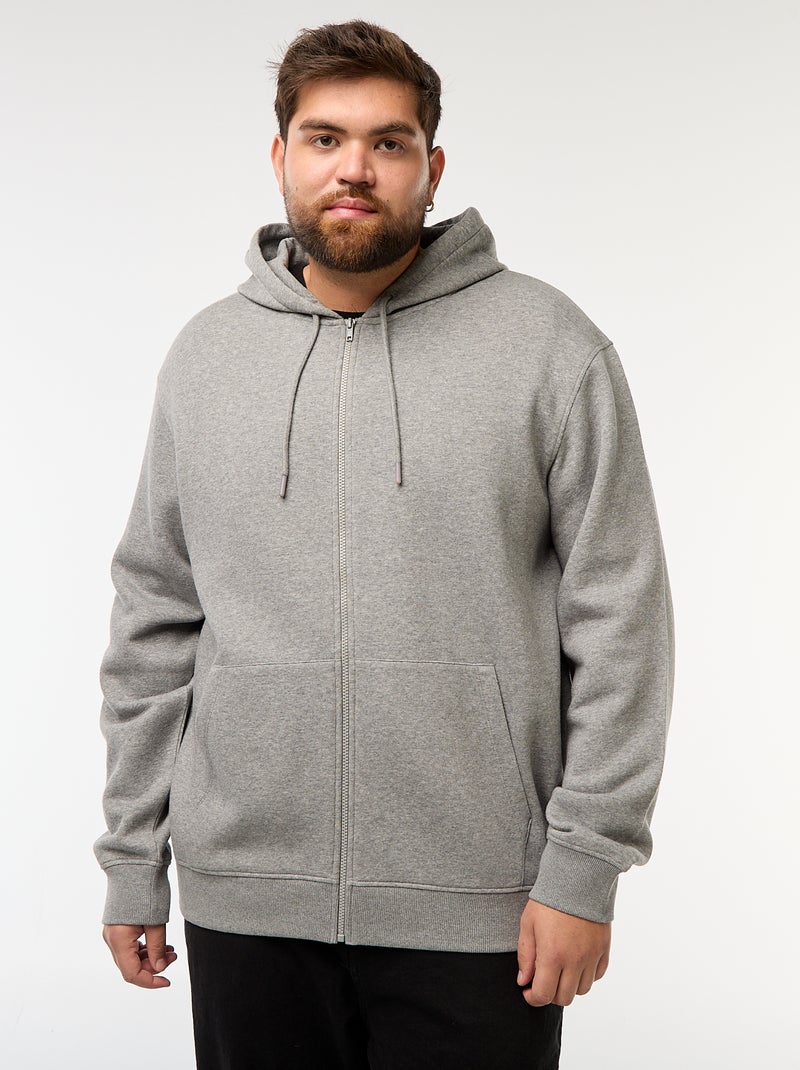 Sudadera con capucha y cremallera Gris - Kiabi