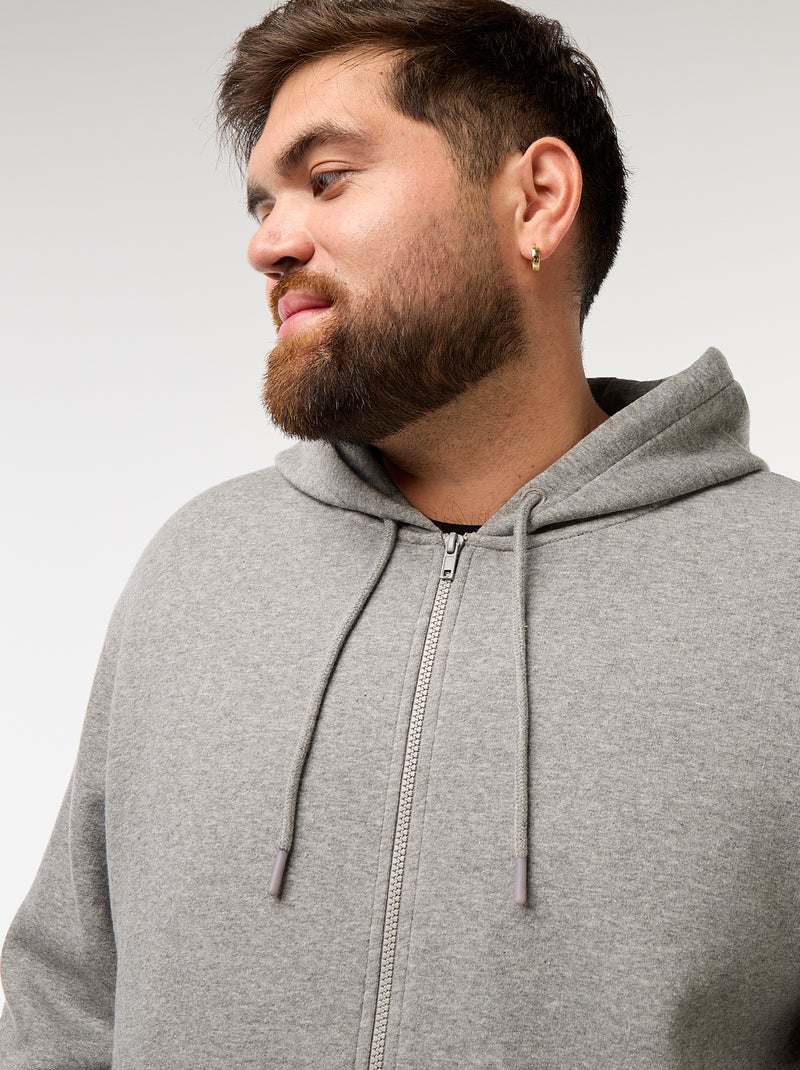 Sudadera con capucha y cremallera Gris - Kiabi