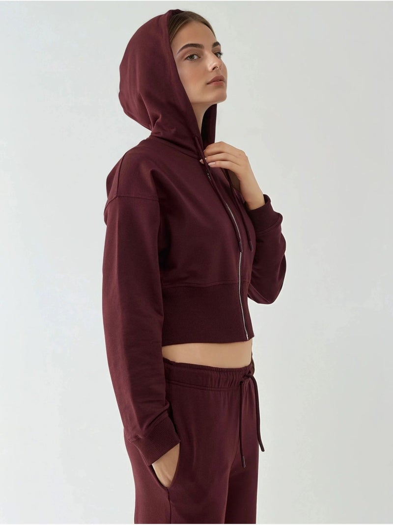 Sudadera con capucha y cremallera hiccup Rojo burdeos - Kiabi