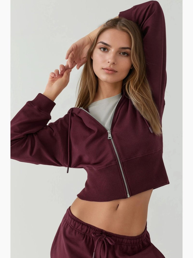 Sudadera con capucha y cremallera hiccup Rojo burdeos - Kiabi
