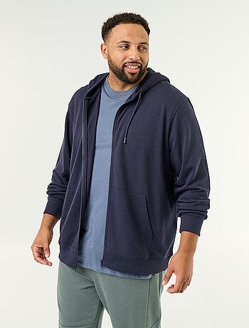 Sudadera con capucha y cremallera lisa