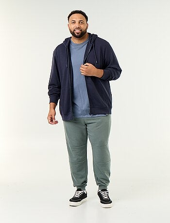 Sudadera con capucha y cremallera lisa