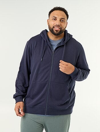 Sudadera con capucha y cremallera lisa