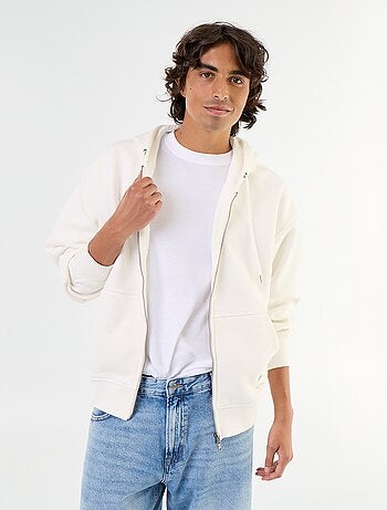 sudadera con capucha y cremallera lisa