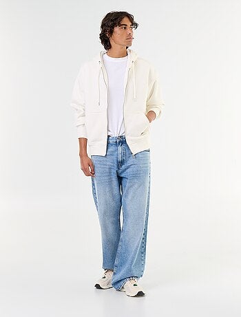 sudadera con capucha y cremallera lisa