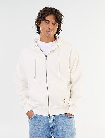 sudadera con capucha y cremallera lisa